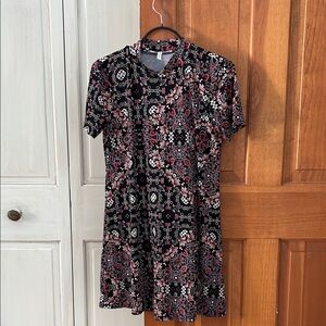 BCBGeneration Floral Black and Red Women's Dress